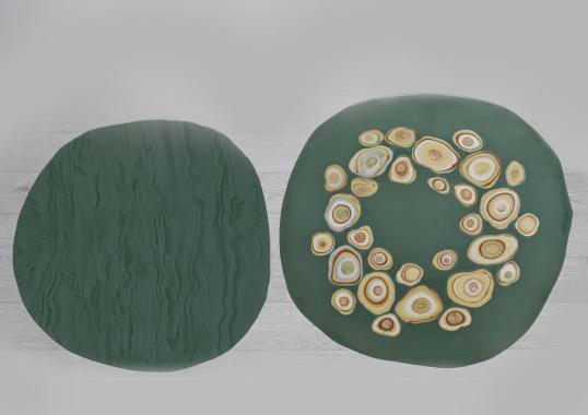 Журнальный столик от фабрики Cupioli модель BonBon Irregular Golden Green #1