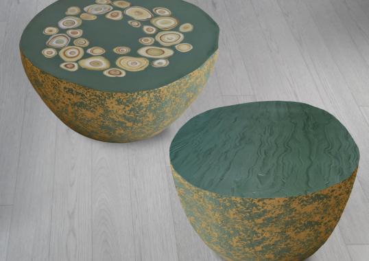 Журнальный столик от фабрики Cupioli модель BonBon Irregular Golden Green #1