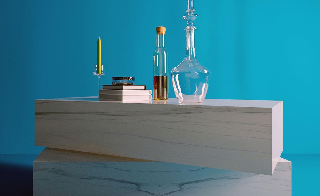 Журнальный столик от фабрики Dimarmo модель Dualis Carrara Marble 