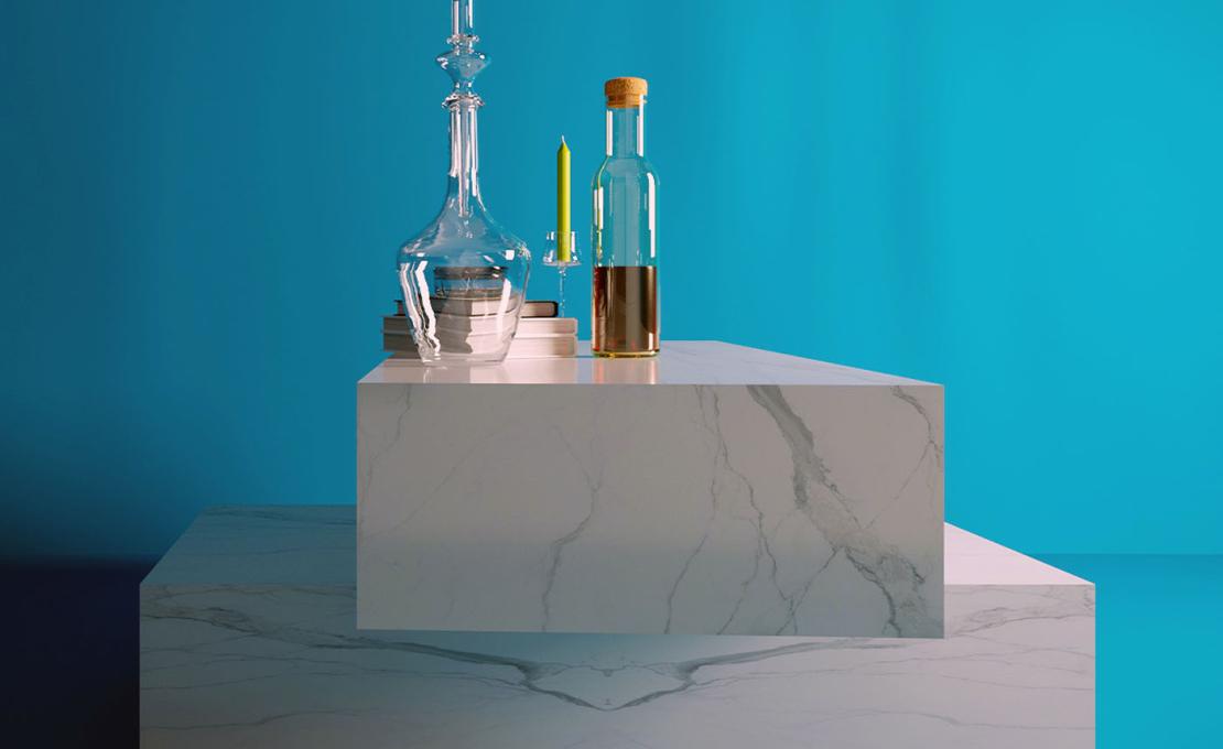 Журнальный столик от фабрики Dimarmo модель Dualis Carrara Marble 