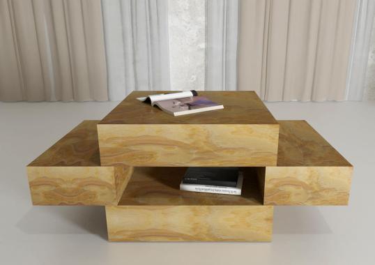 Журнальный столик от фабрики Dimarmo модель Elysium Yellow Onyx 