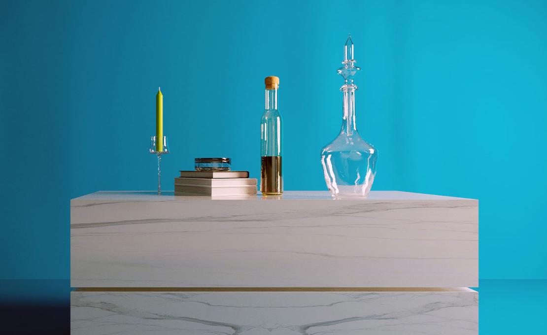 Журнальный столик от фабрики Dimarmo модель Dualis Carrara Marble 