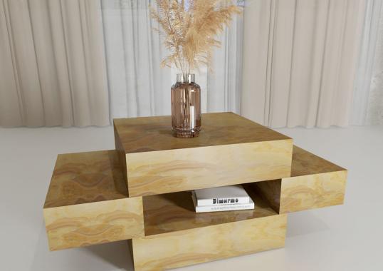 Журнальный столик от фабрики Dimarmo модель Elysium Yellow Onyx 