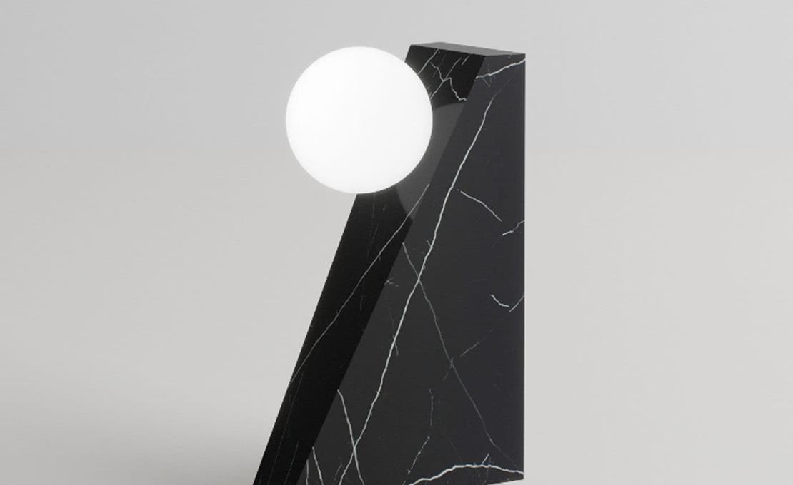 Настольная лампа от фабрики Dimarmo модель Dieus S Wireless Black Marquina