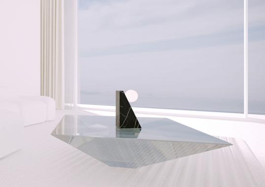 Настольная лампа от фабрики Dimarmo модель Dieus S Wireless Black Marquina