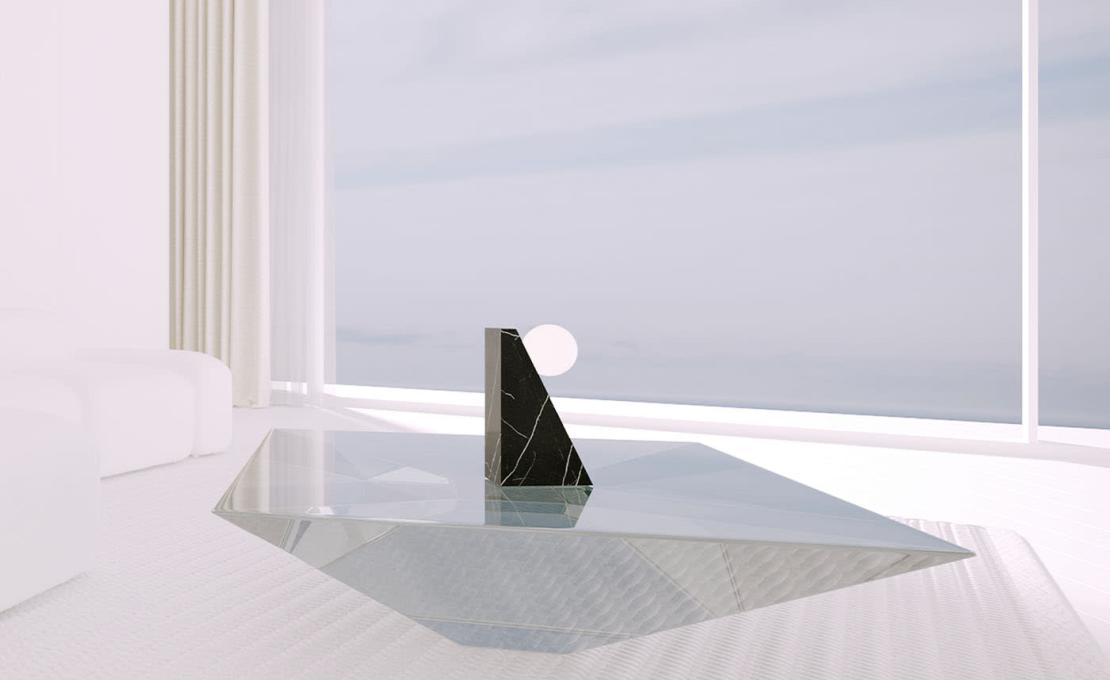 Настольная лампа от фабрики Dimarmo модель Dieus S Wireless Black Marquina