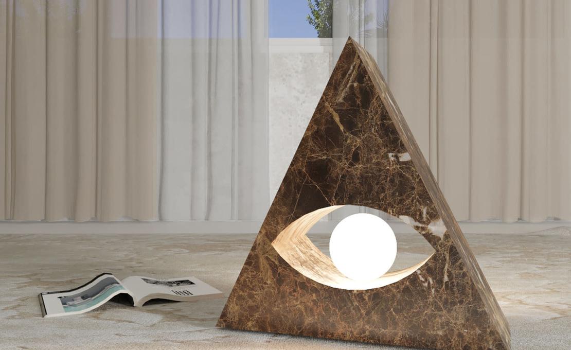 Настольная лампа от фабрики Dimarmo модель Eye Marble Sculpure 