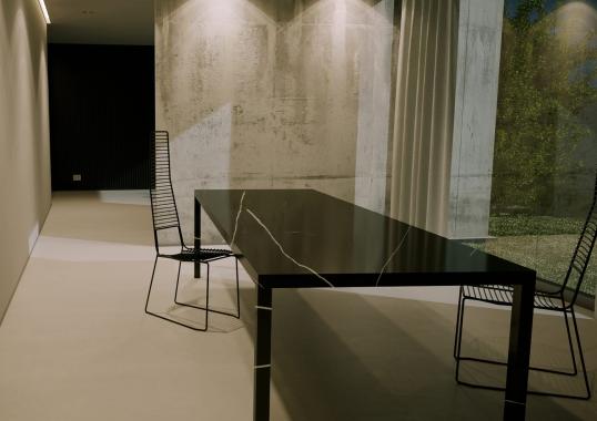 Стол обеденный от фабрики Dimarmo модель Sumisura Black Marquinia