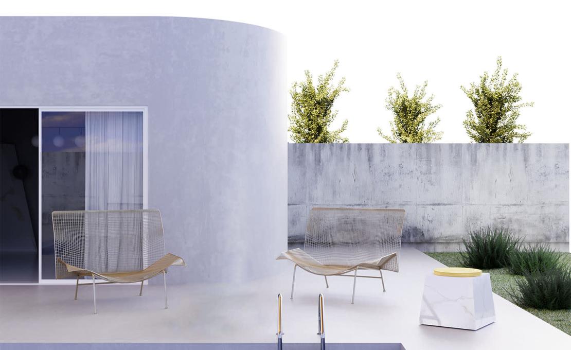 Барные стулья от фабрики Dimarmo модель Trape Carrara 