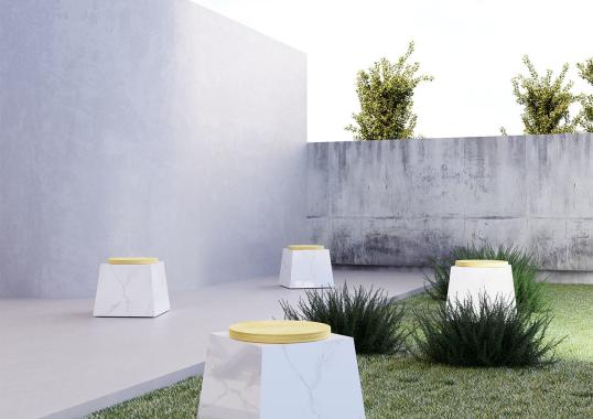 Барные стулья от фабрики Dimarmo модель Trape Carrara 
