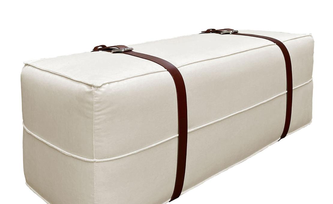 Пуфы от фабрики DLA Design Lab модель Docker White Cream Velvet