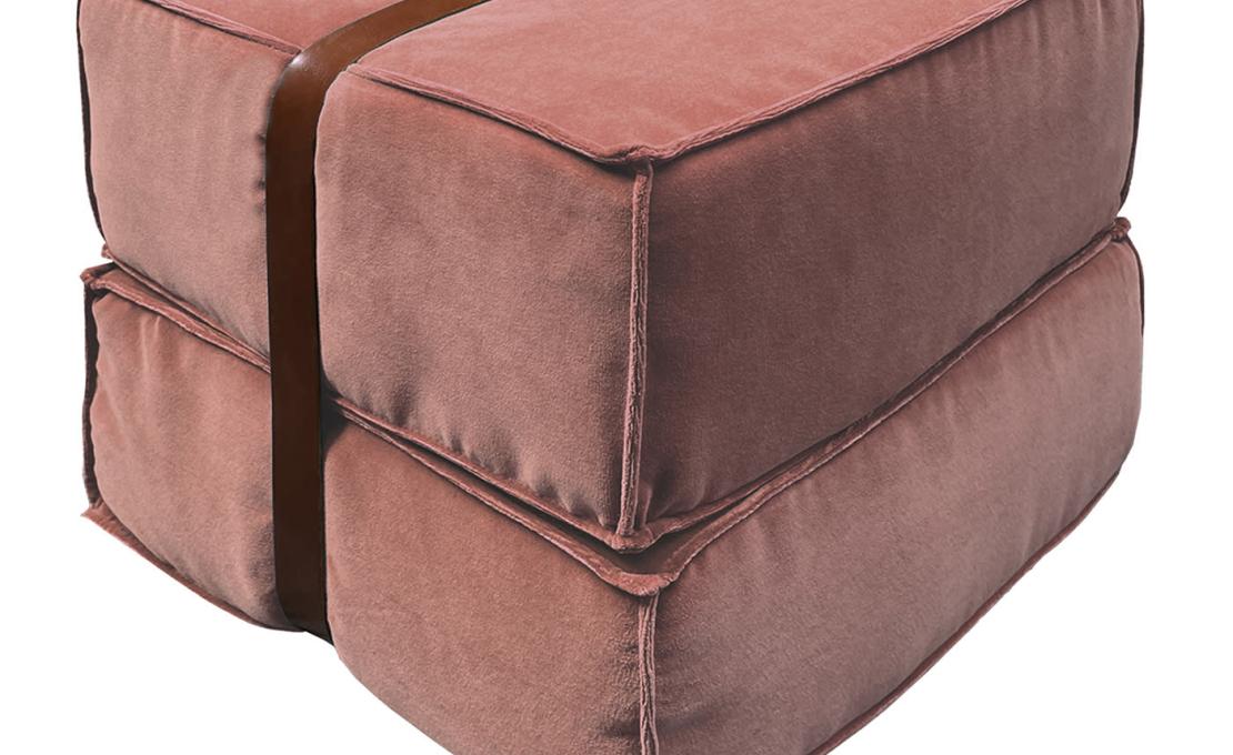 Пуфы от фабрики DLA Design Lab модель Docker Antique Pink Velvet