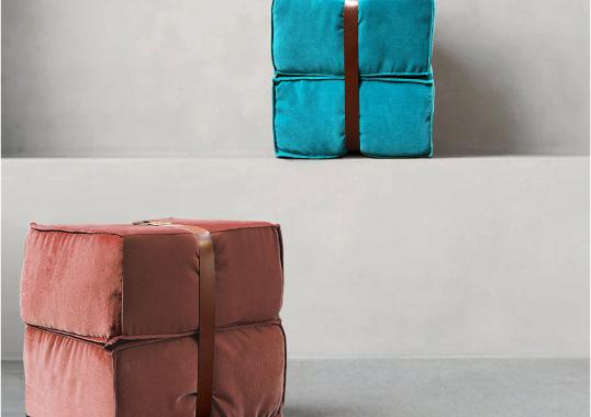 Пуфы от фабрики DLA Design Lab модель Docker Antique Pink Velvet