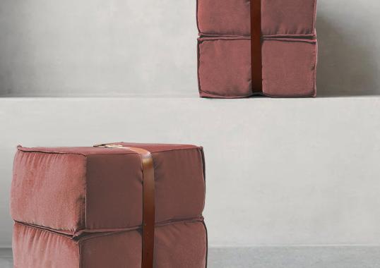 Пуфы от фабрики DLA Design Lab модель Docker Antique Pink Velvet