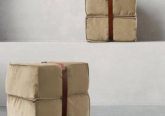 Пуфы от фабрики DLA Design Lab модель Docker Beige Velvet