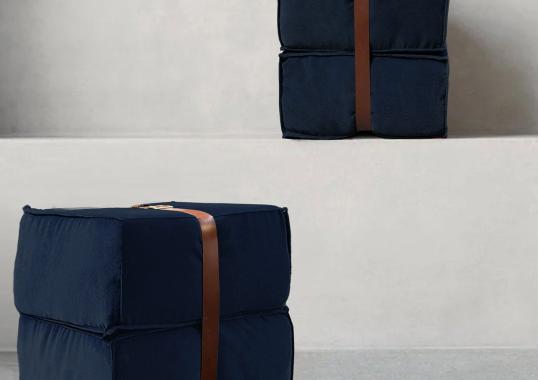 Пуфы от фабрики DLA Design Lab модель Docker Navy Velvet