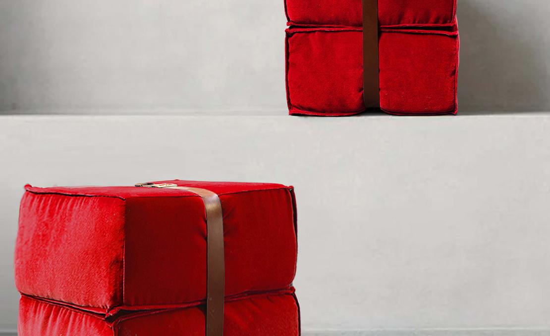Пуфы от фабрики DLA Design Lab модель Docker Red Velvet