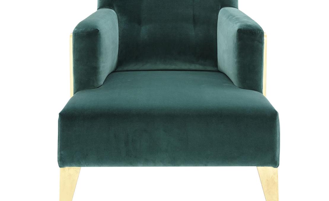 Кресло от фабрики Extroverso модель Goa Relax Emerald Golden Armchair