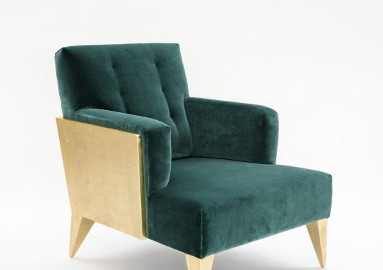 Кресло от фабрики Extroverso модель Goa Relax Emerald Golden Armchair