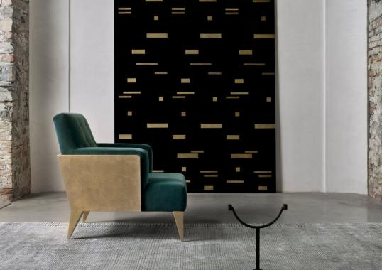 Кресло от фабрики Extroverso модель Goa Relax Emerald Golden Armchair