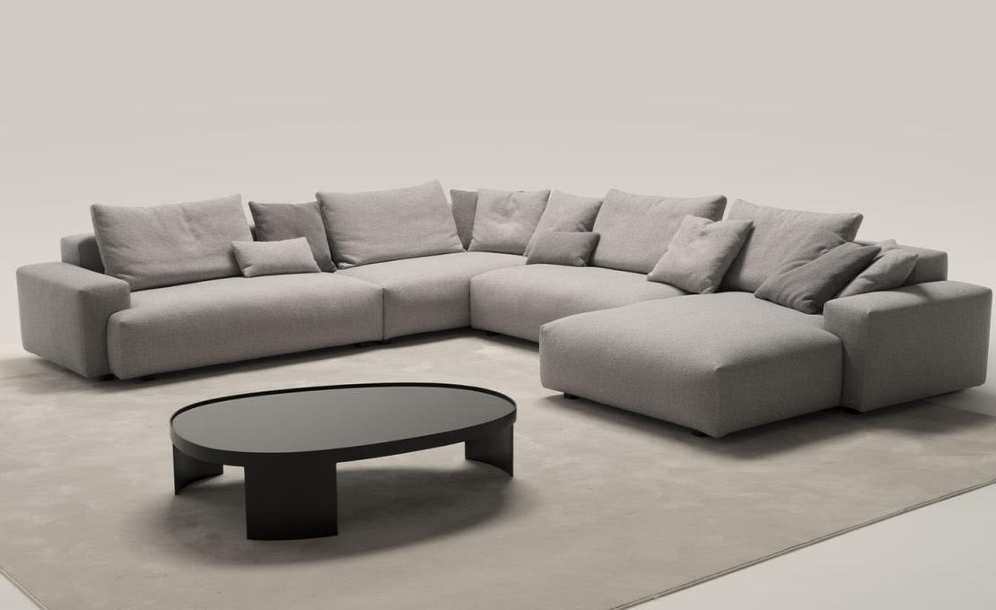 Диван от фабрики Ferri 1956 модель Panama Gray Fabric L 