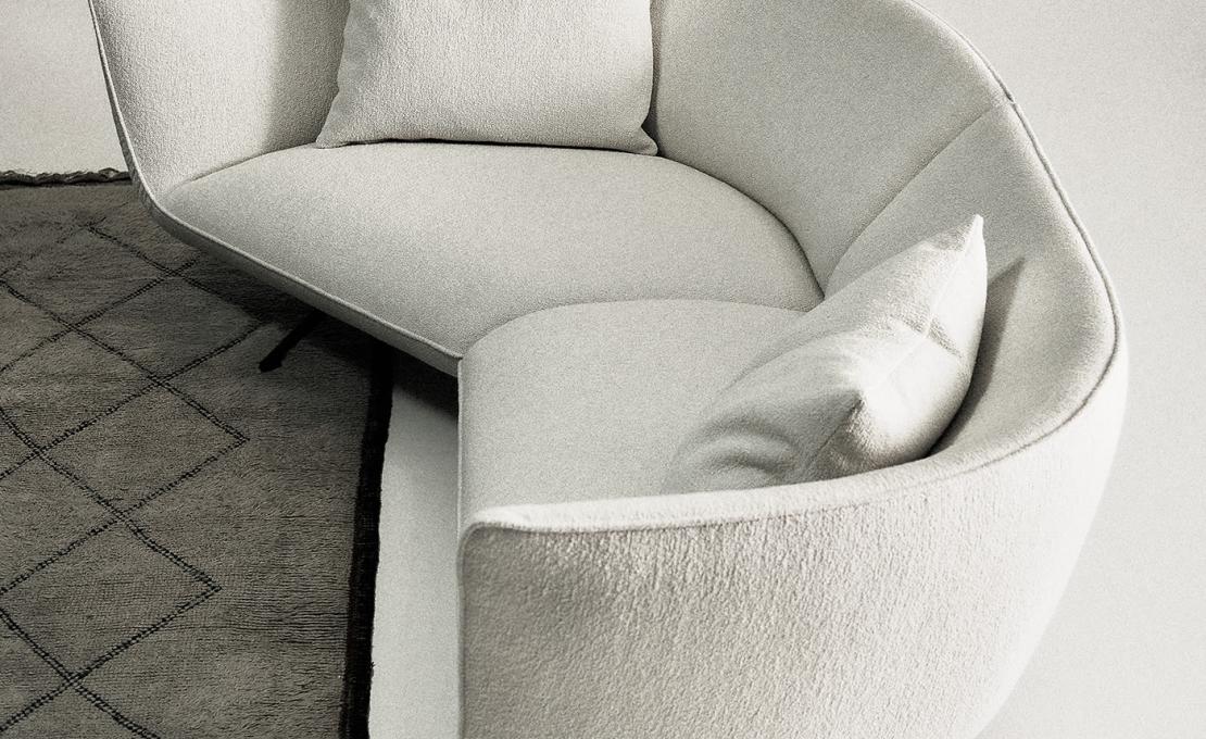 Диван от фабрики Ferri 1956 модель Athene Off-White 