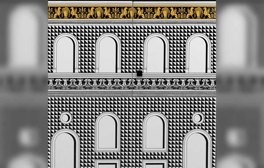 Шкаф от фабрики Fornasetti модель Facciata Quattrocentesca Gold