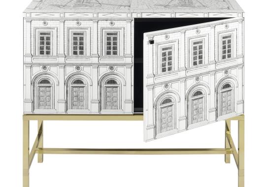 Шкаф от фабрики Fornasetti модель Architettura Gold Raised Cabinet