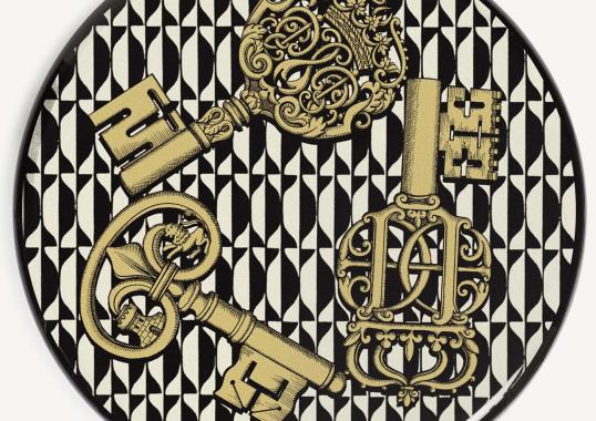 Барные стулья от фабрики Fornasetti модель Chiavi e Losanghe Stool