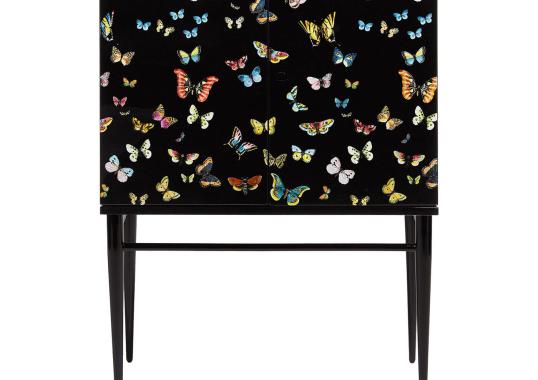 Шкаф Fornasetti Farfalle Black Raised Small Cabinet image 1