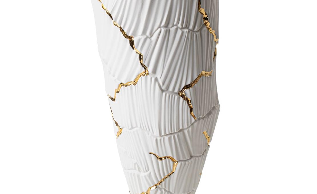 Декоративная Ваза от фабрики Fos Ceramiche модель Meltemi Gold Cracks