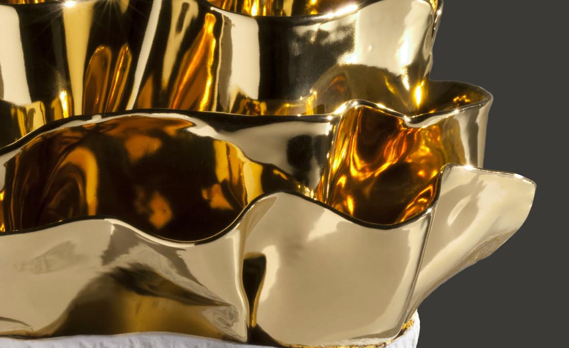 Декоративная Ваза от фабрики Fos Ceramiche модель Flora Gold 
