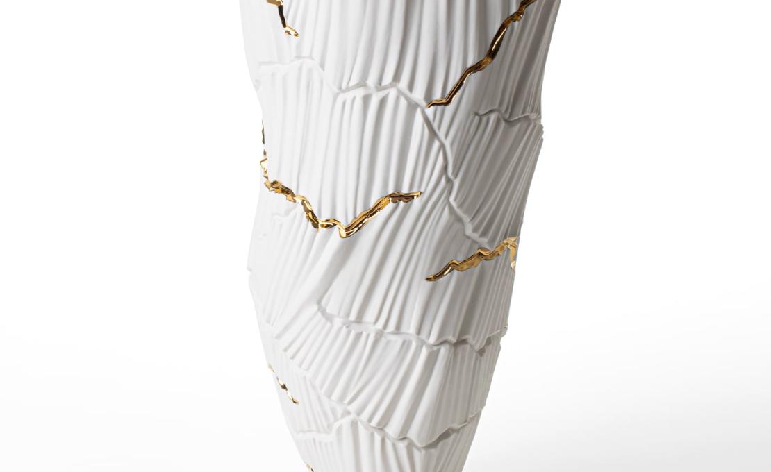 Декоративная Ваза от фабрики Fos Ceramiche модель Meltemi Gold Cracks