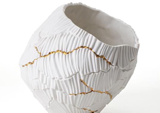 Декоративная ваза Fos Ceramiche Zefiro Gold Cracks image 2
