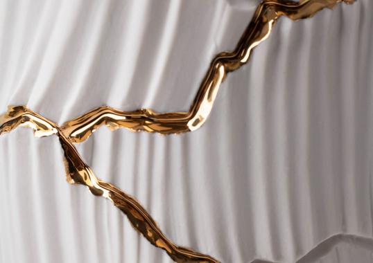Декоративная ваза Fos Ceramiche Meltemi Gold Cracks image 3
