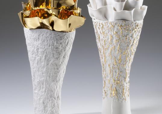 Декоративная ваза Fos Ceramiche Flora Gold image 3