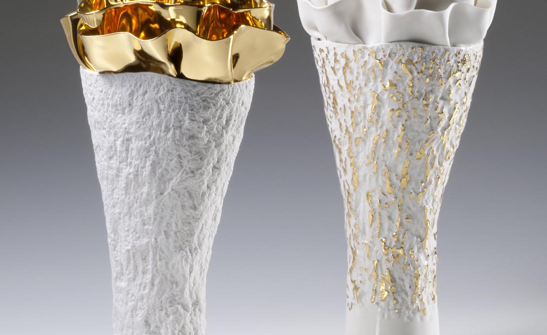 Декоративная Ваза от фабрики Fos Ceramiche модель Flora Gold 