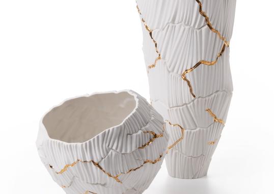 Декоративная ваза Fos Ceramiche Zefiro Gold Cracks image 4