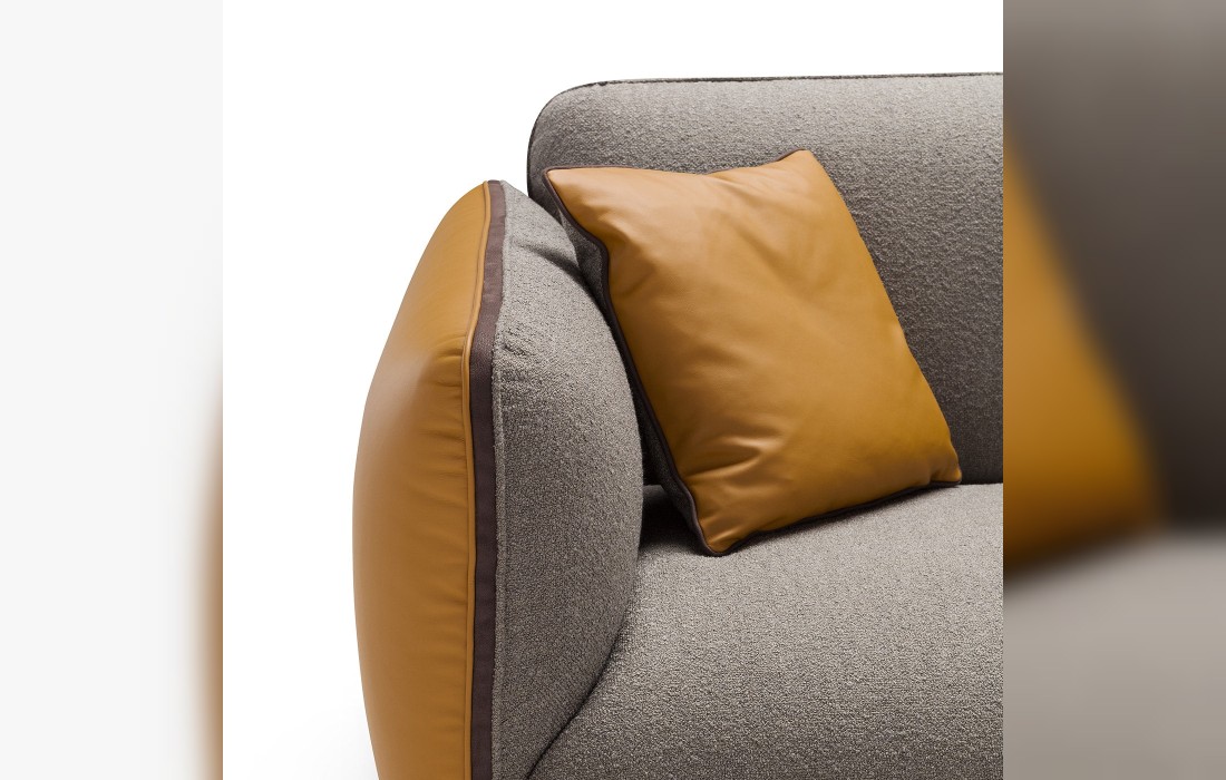 Диван от фабрики Franco Ferri модель 3 Rock Gray Mustard
