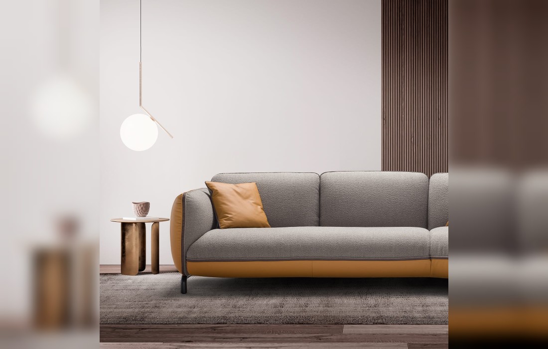 Диван от фабрики Franco Ferri модель Rock Angular Gray Mustard
