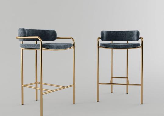 Барный стул от фабрики Galbiati Fratelli модель Simply Gold Brass