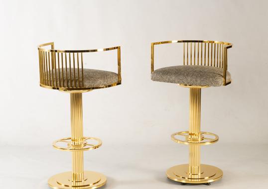 Барный стул от фабрики Galbiati Fratelli модель Clio Gold Brass