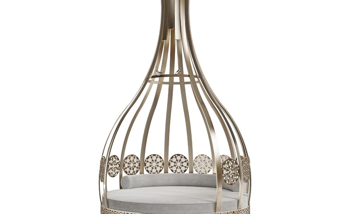 Кресло от фабрики Galbiati Fratelli модель Soul Nest Gold Brass