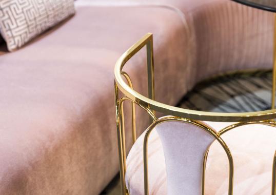 Кресло от фабрики Galbiati Fratelli модель Bella Pink and Gold Brass