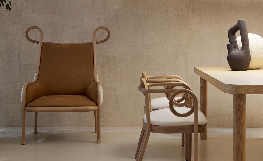 Кресло для отдыха от фабрики Gebrüder Thonet Vienna GmbH (GTV) – Wiener GTV Design модель Mickey Natural Lounge Chair 