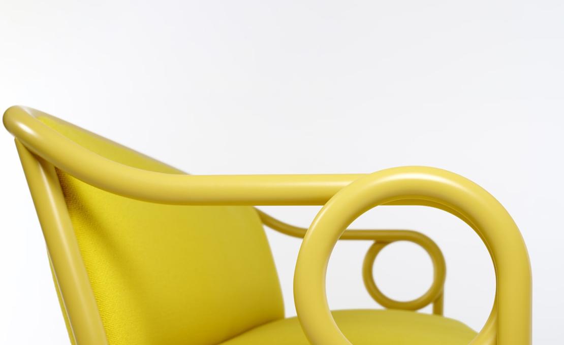 Банкетка от фабрики Gebrüder Thonet Vienna GmbH (GTV) – Wiener GTV Design модель Loop Yellow Banquette 