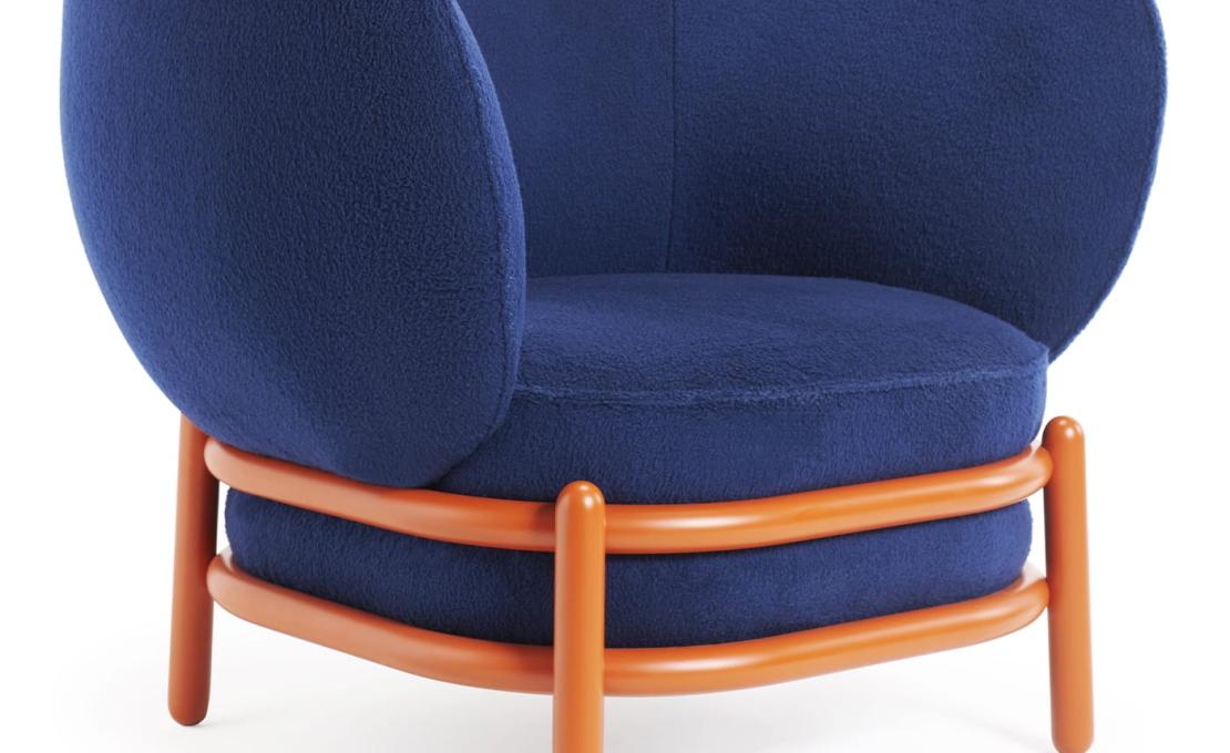 Кресло для отдыха от фабрики Gebrüder Thonet Vienna GmbH (GTV) – Wiener GTV Design модель Luftballon Orange Blue Lounge Chair