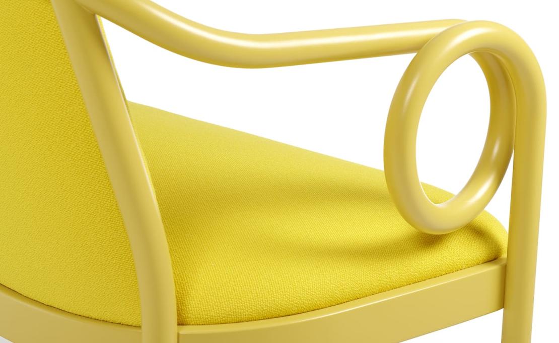 Банкетка от фабрики Gebrüder Thonet Vienna GmbH (GTV) – Wiener GTV Design модель Loop Yellow Banquette 