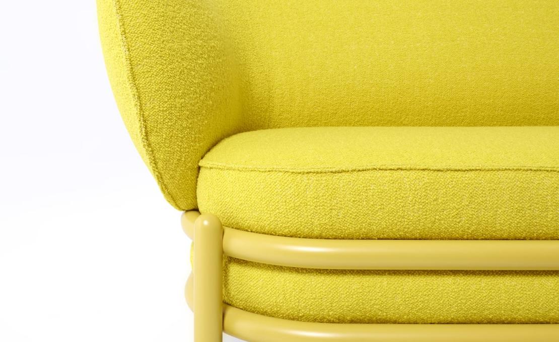 Диван от фабрики Gebrüder Thonet Vienna GmbH (GTV) – Wiener GTV Design модель Luftballon Yellow Sofa 200