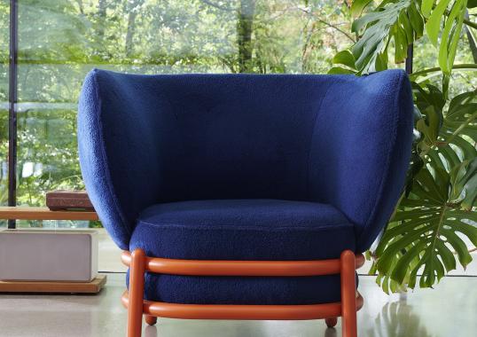 Кресло для отдыха от фабрики Gebrüder Thonet Vienna GmbH (GTV) – Wiener GTV Design модель Luftballon Orange Blue Lounge Chair